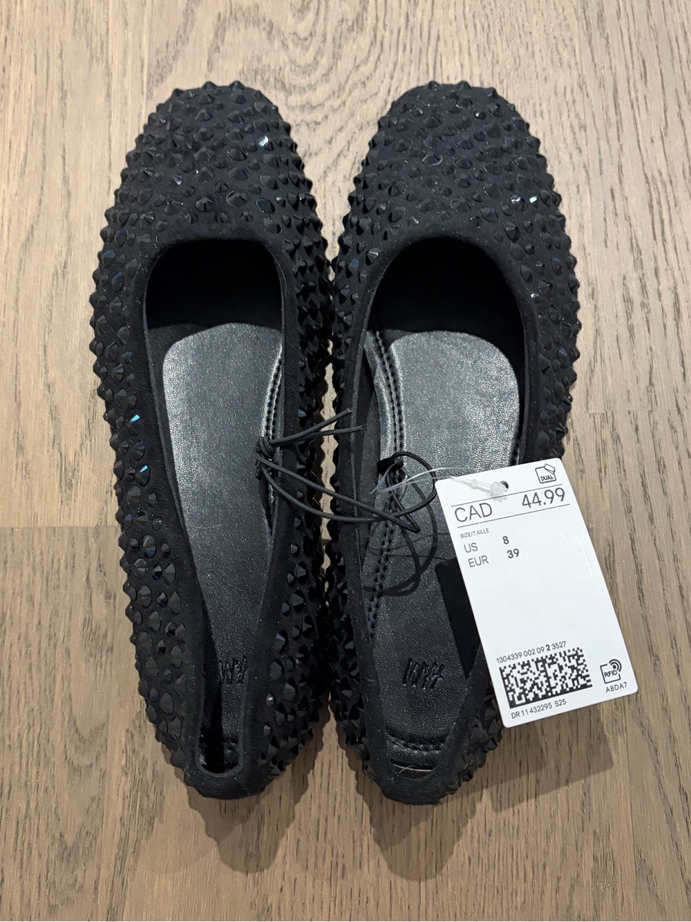 *New* Black Studded Women’s Ballet Flats